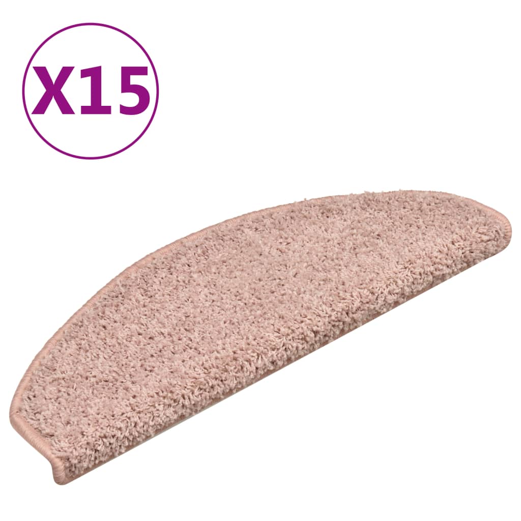 Carpet Stair Treads 15 pcs Light Pink 65x21x4 cm- Stair Treads - HomeShopIreland - Home Shop Ireland - Stair Treads - Carpet Stair Treads 15 pcs Light Pink 65x21x4 cm