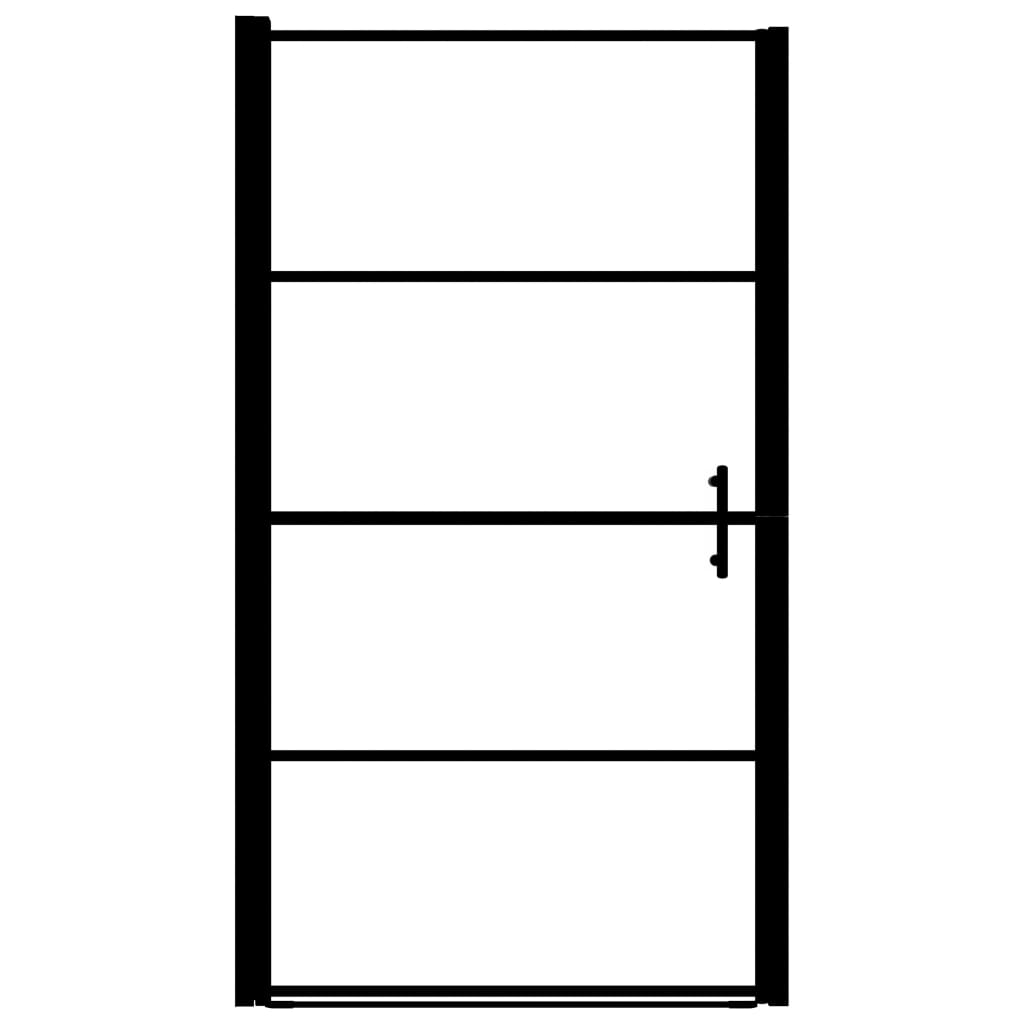 Shower Door Frost Tempered Glass 81x195 cm Black- Shower Doors & Enclosures - HomeShopIreland - Home Shop Ireland - Shower Doors & Enclosures - Shower Door Frost Tempered Glass 81x195 cm Black