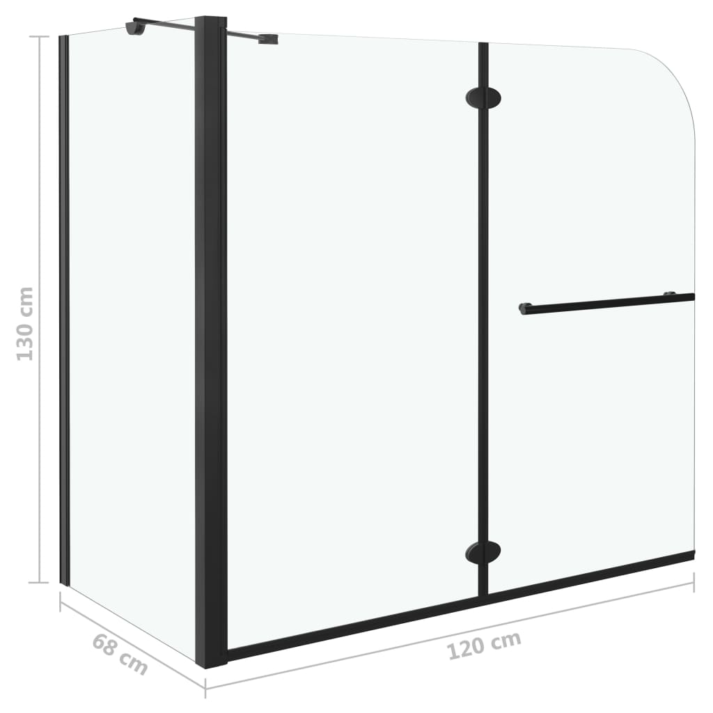 Bi-Folding Shower Enclosure ESG 120x68x130 cm Black- Shower Doors & Enclosures - HomeShopIreland - Home Shop Ireland - Shower Doors & Enclosures - Bi-Folding Shower Enclosure ESG 120x68x130 cm Black