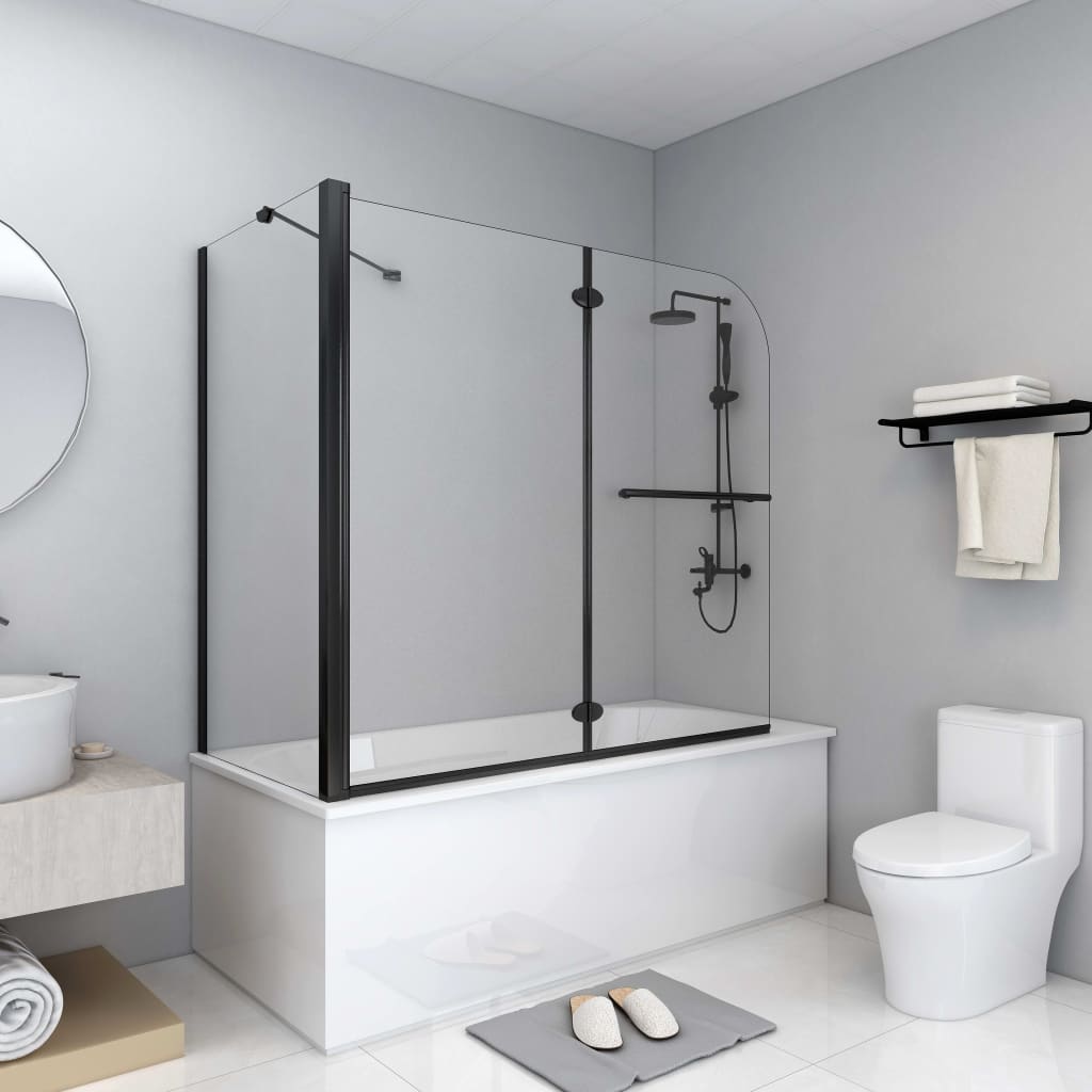 Bi-Folding Shower Enclosure ESG 120x68x130 cm Black- Shower Doors & Enclosures - HomeShopIreland - Home Shop Ireland - Shower Doors & Enclosures - Bi-Folding Shower Enclosure ESG 120x68x130 cm Black