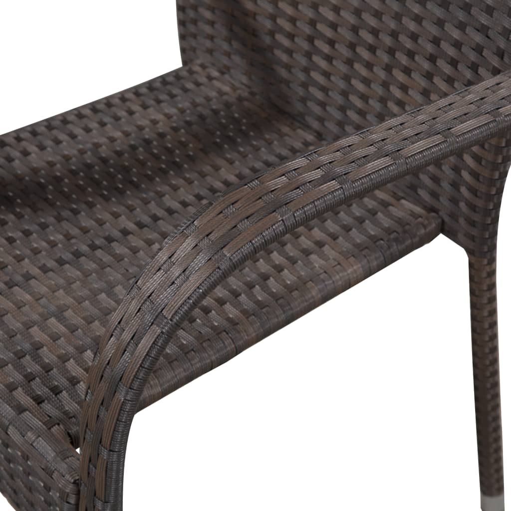 Stackable Outdoor Chairs 6 pcs Poly Rattan Brown- Outdoor Chairs - HomeShopIreland - Home Shop Ireland - Outdoor Chairs - Stackable Outdoor Chairs 6 pcs Poly Rattan Brown