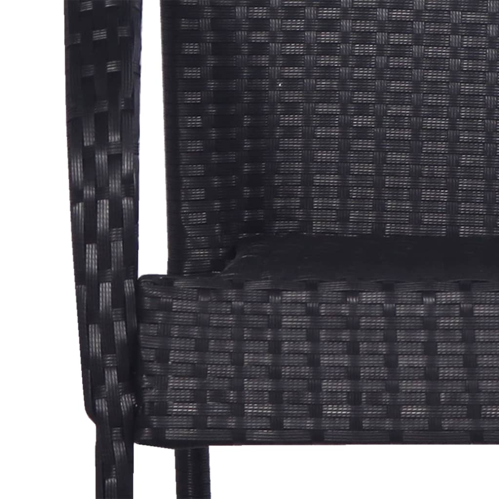 Stackable Outdoor Chairs 6 pcs Poly Rattan Black- Outdoor Chairs - HomeShopIreland - Home Shop Ireland - Outdoor Chairs - Stackable Outdoor Chairs 6 pcs Poly Rattan Black