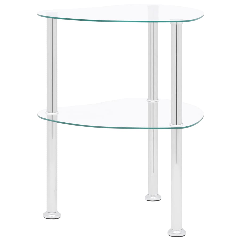 2-Tier Side Table Transparent 38x38x50 cm Tempered Glass- End Tables - HomeShopIreland - Home Shop Ireland - End Tables - 2-Tier Side Table Transparent 38x38x50 cm Tempered Glass