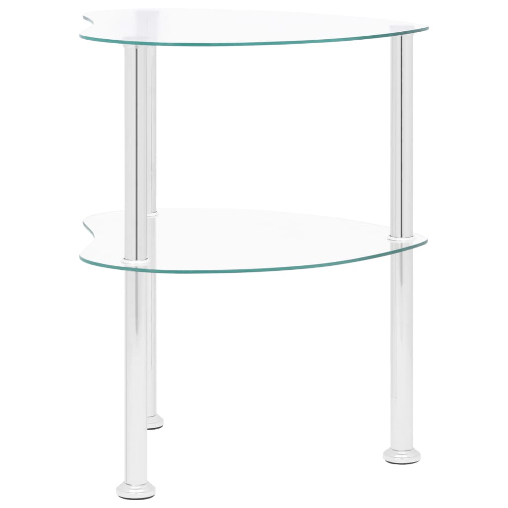 2-Tier Side Table Transparent 38x38x50 cm Tempered Glass- End Tables - HomeShopIreland - Home Shop Ireland - End Tables - 2-Tier Side Table Transparent 38x38x50 cm Tempered Glass