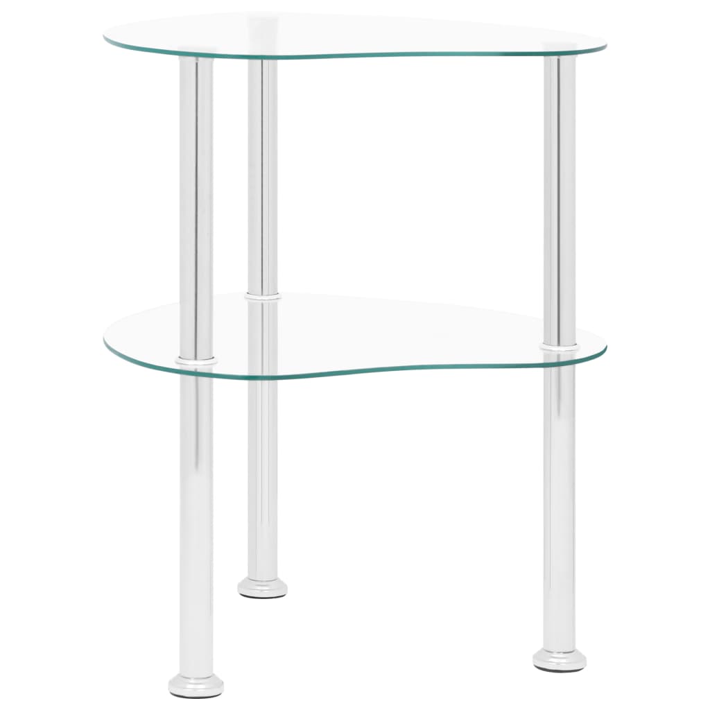 2-Tier Side Table Transparent 38x38x50 cm Tempered Glass- End Tables - HomeShopIreland - Home Shop Ireland - End Tables - 2-Tier Side Table Transparent 38x38x50 cm Tempered Glass