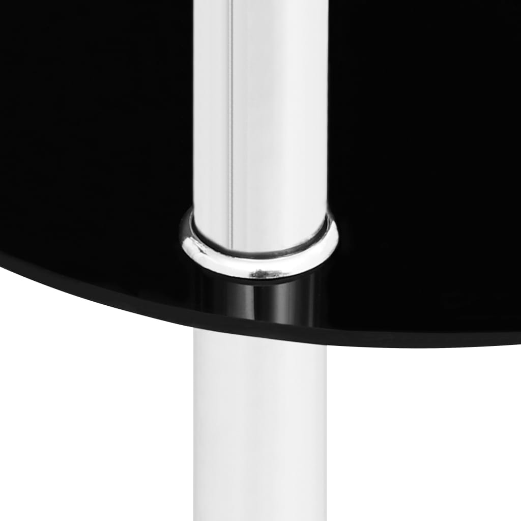 2-Tier Side Table Transparent & Black 38x38x50cm Tempered Glass- End Tables - HomeShopIreland - Home Shop Ireland - End Tables - 2-Tier Side Table Transparent & Black 38x38x50cm Tempered Glass