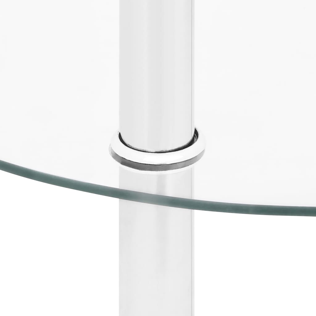 2-Tier Side Table Transparent 38 cm Tempered Glass- End Tables - HomeShopIreland - Home Shop Ireland - End Tables - 2-Tier Side Table Transparent 38 cm Tempered Glass