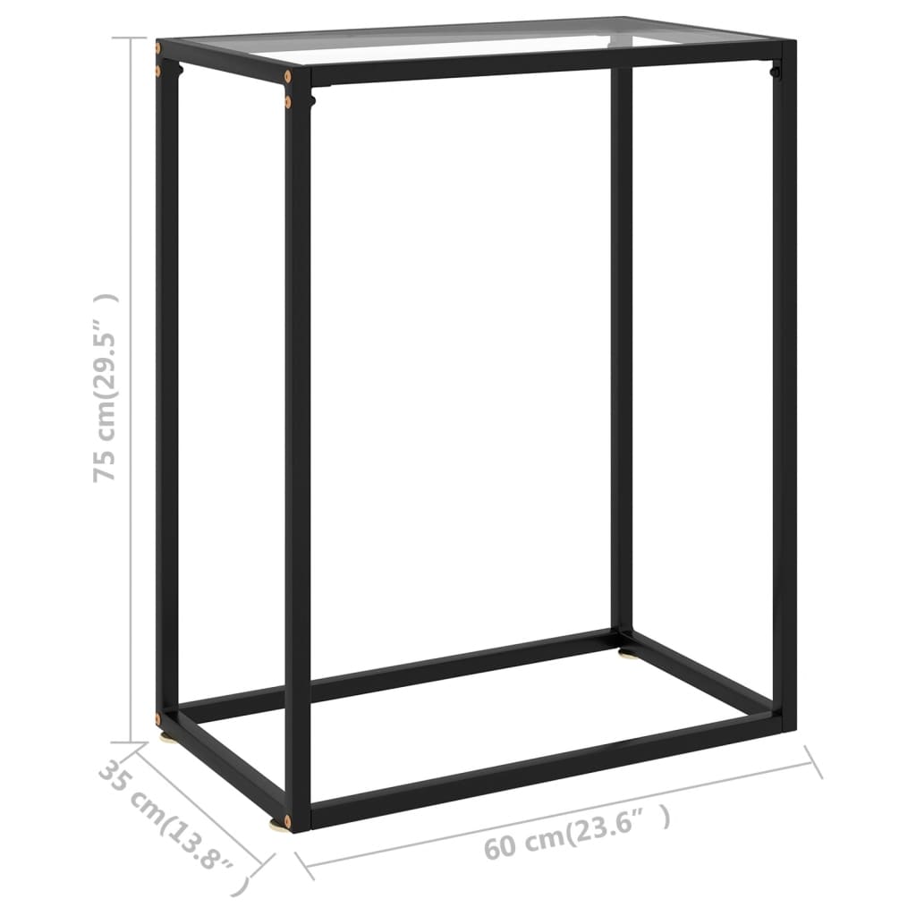 Console Table Transparent 60x35x75 cm Tempered Glass- End Tables - HomeShopIreland - Home Shop Ireland - End Tables - Console Table Transparent 60x35x75 cm Tempered Glass
