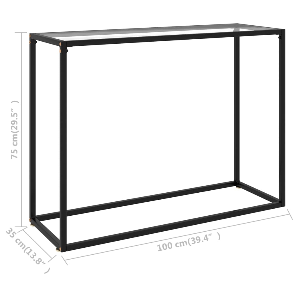 Console Table Transparent 100x35x75 cm Tempered Glass- End Tables - HomeShopIreland - Home Shop Ireland - End Tables - Console Table Transparent 100x35x75 cm Tempered Glass