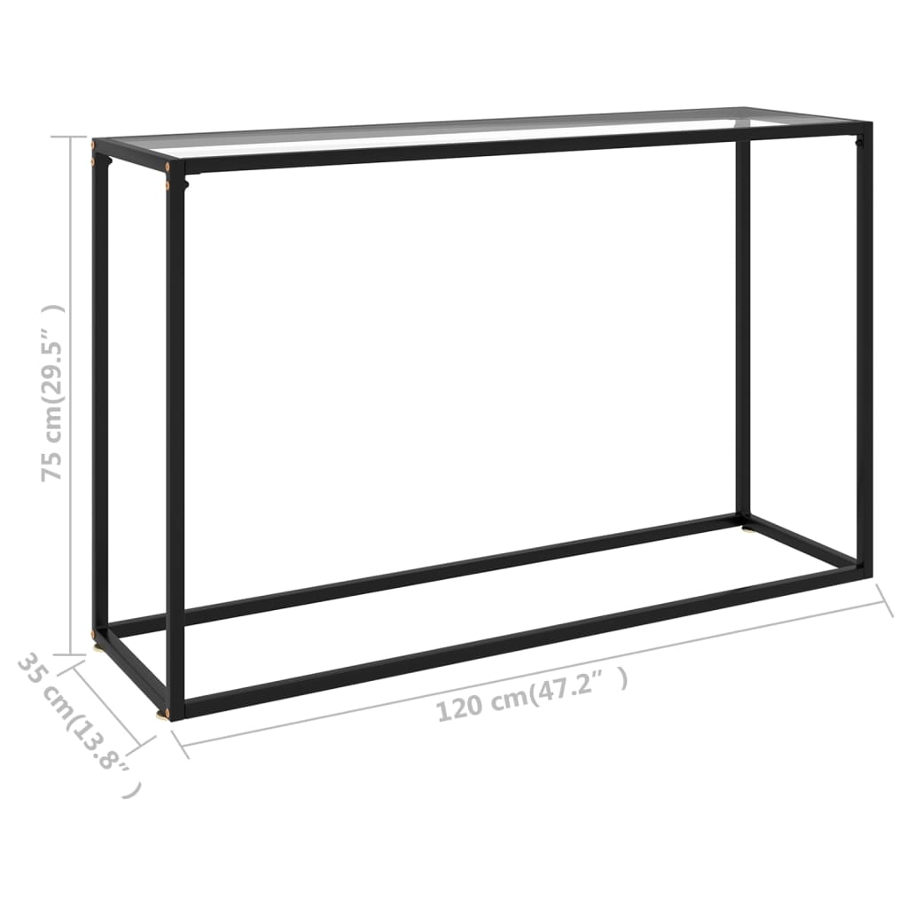 Console Table Transparent 120x35x75 cm Tempered Glass- End Tables - HomeShopIreland - Home Shop Ireland - End Tables - Console Table Transparent 120x35x75 cm Tempered Glass