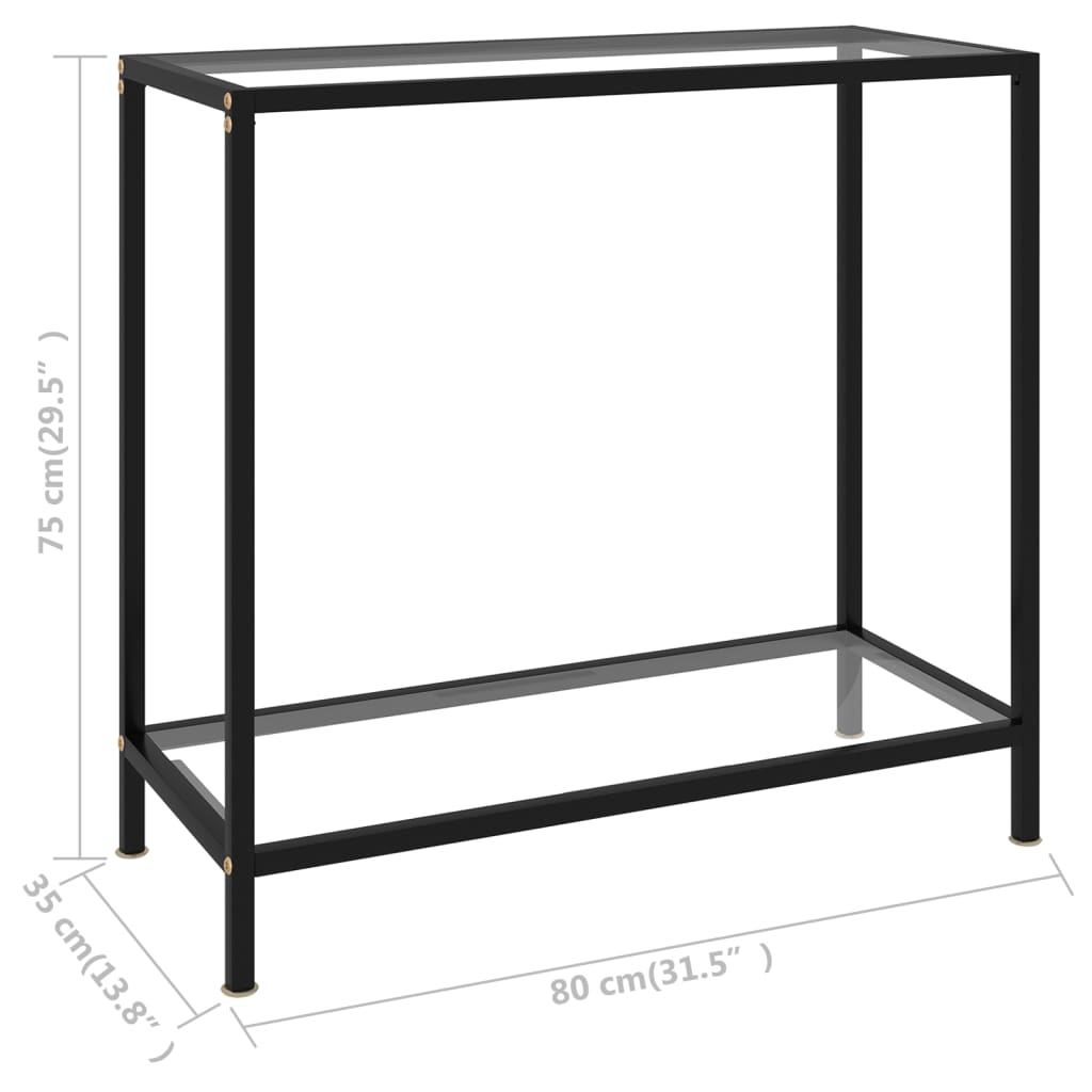 Console Table Transparent 80x35x75 cm Tempered Glass- End Tables - HomeShopIreland - Home Shop Ireland - End Tables - Console Table Transparent 80x35x75 cm Tempered Glass