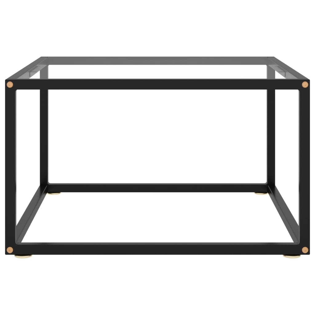 Tea Table Black with Tempered Glass 60x60x35 cm- Coffee Tables - HomeShopIreland - Home Shop Ireland - Coffee Tables - Tea Table Black with Tempered Glass 60x60x35 cm