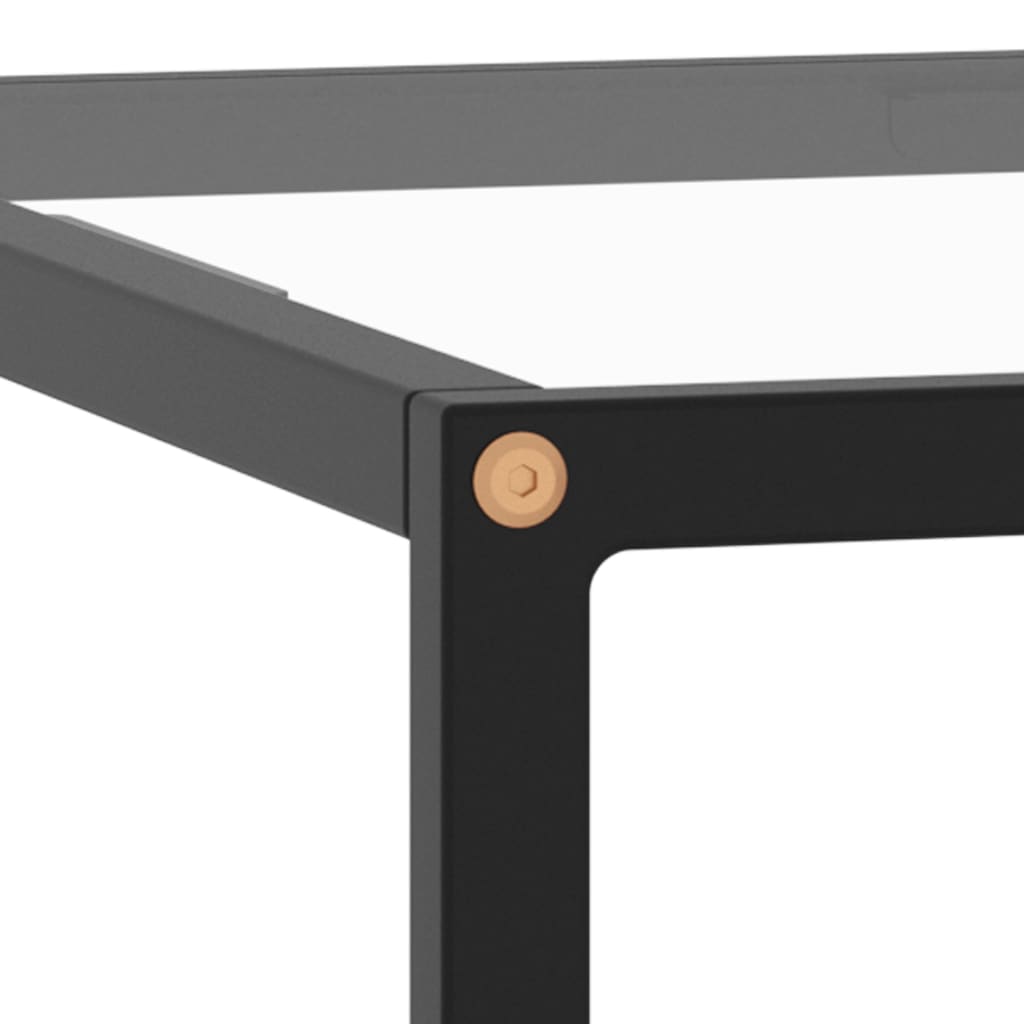 Tea Table Black with Tempered Glass 60x60x35 cm- Coffee Tables - HomeShopIreland - Home Shop Ireland - Coffee Tables - Tea Table Black with Tempered Glass 60x60x35 cm
