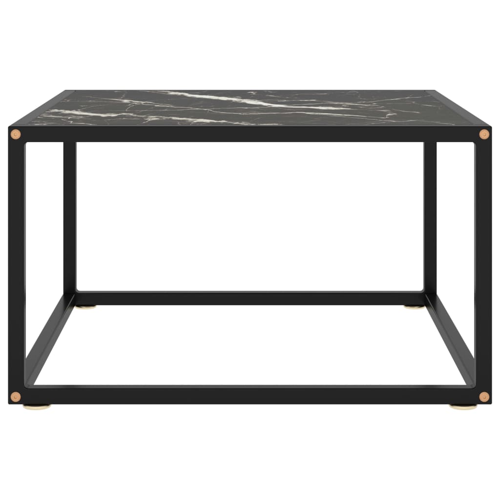 Tea Table Black with Black Marble Glass 60x60x35 cm- Coffee Tables - HomeShopIreland - Home Shop Ireland - Coffee Tables - Tea Table Black with Black Marble Glass 60x60x35 cm
