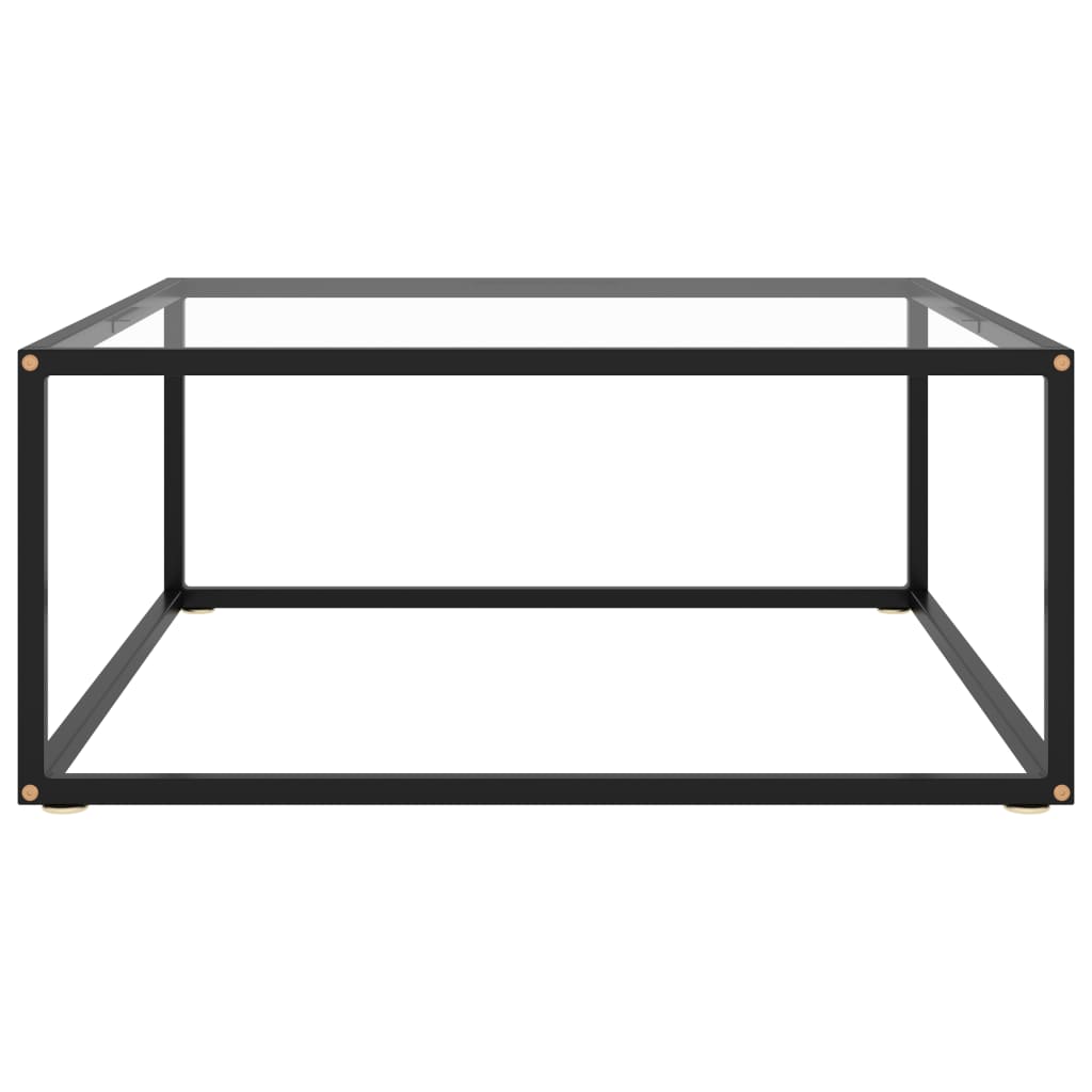 Tea Table Black with Tempered Glass 80x80x35 cm- Coffee Tables - HomeShopIreland - Home Shop Ireland - Coffee Tables - Tea Table Black with Tempered Glass 80x80x35 cm