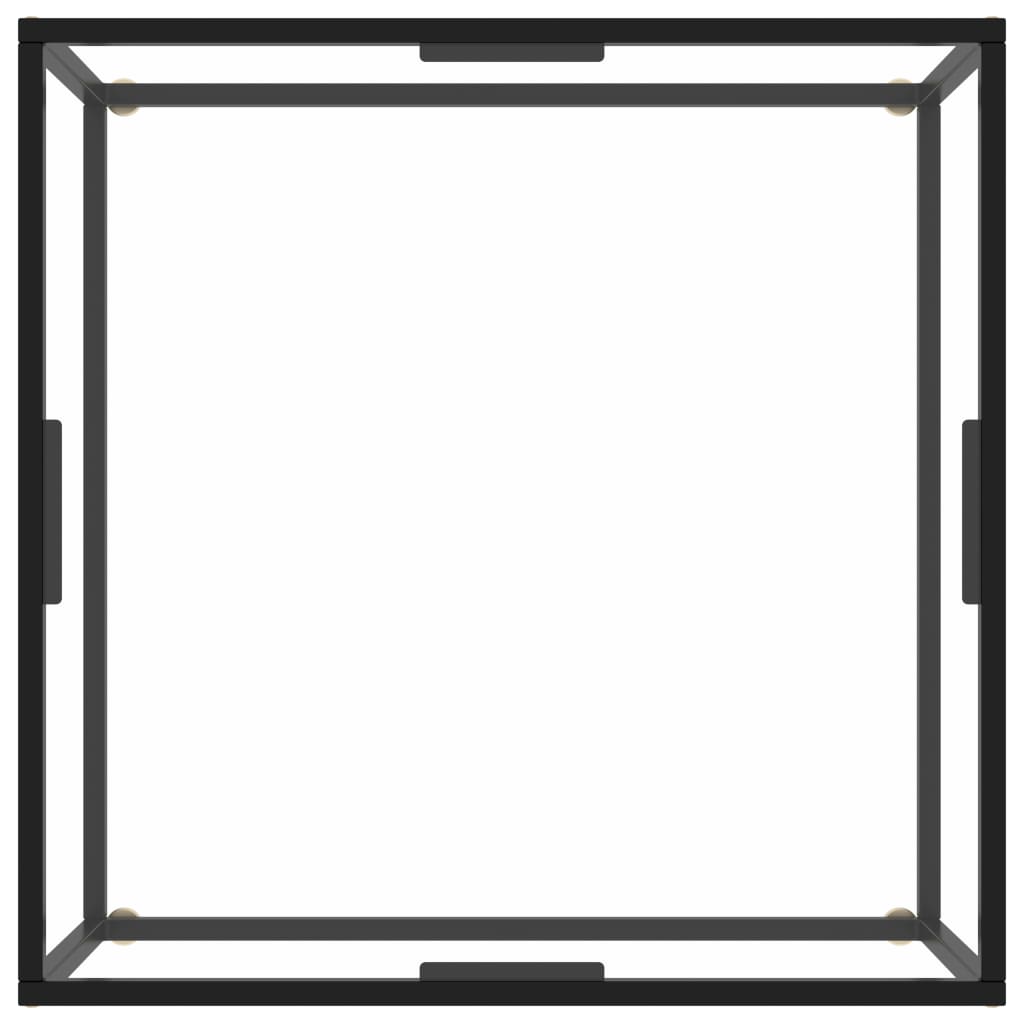 Tea Table Black with Tempered Glass 80x80x35 cm- Coffee Tables - HomeShopIreland - Home Shop Ireland - Coffee Tables - Tea Table Black with Tempered Glass 80x80x35 cm