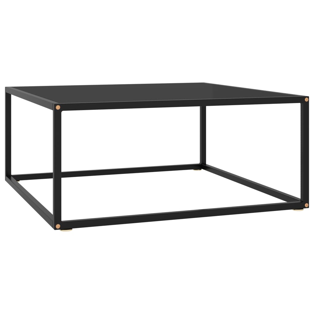 Tea Table Black with Black Glass 80x80x35 cm- Coffee Tables - HomeShopIreland - Home Shop Ireland - Coffee Tables - Tea Table Black with Black Glass 80x80x35 cm