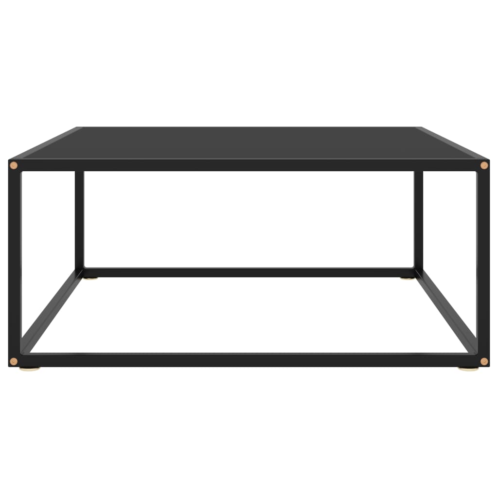 Tea Table Black with Black Glass 80x80x35 cm- Coffee Tables - HomeShopIreland - Home Shop Ireland - Coffee Tables - Tea Table Black with Black Glass 80x80x35 cm