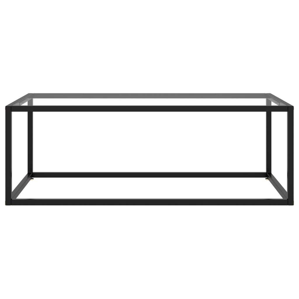 Tea Table Black with Tempered Glass 100x50x35 cm- Coffee Tables - HomeShopIreland - Home Shop Ireland - Coffee Tables - Tea Table Black with Tempered Glass 100x50x35 cm