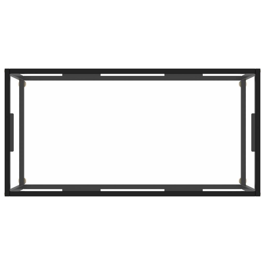 Tea Table Black with Tempered Glass 100x50x35 cm- Coffee Tables - HomeShopIreland - Home Shop Ireland - Coffee Tables - Tea Table Black with Tempered Glass 100x50x35 cm