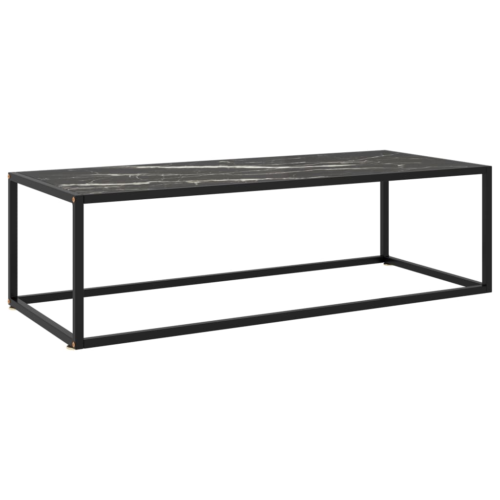 Tea Table Black with Black Marble Glass 120x50x35 cm- Coffee Tables - HomeShopIreland - Home Shop Ireland - Coffee Tables - Tea Table Black with Black Marble Glass 120x50x35 cm