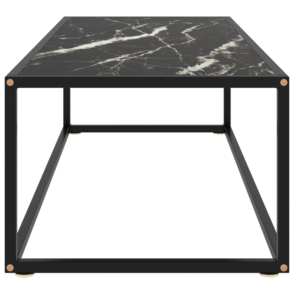 Tea Table Black with Black Marble Glass 120x50x35 cm- Coffee Tables - HomeShopIreland - Home Shop Ireland - Coffee Tables - Tea Table Black with Black Marble Glass 120x50x35 cm