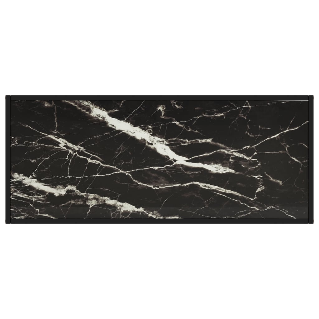 Tea Table Black with Black Marble Glass 120x50x35 cm- Coffee Tables - HomeShopIreland - Home Shop Ireland - Coffee Tables - Tea Table Black with Black Marble Glass 120x50x35 cm