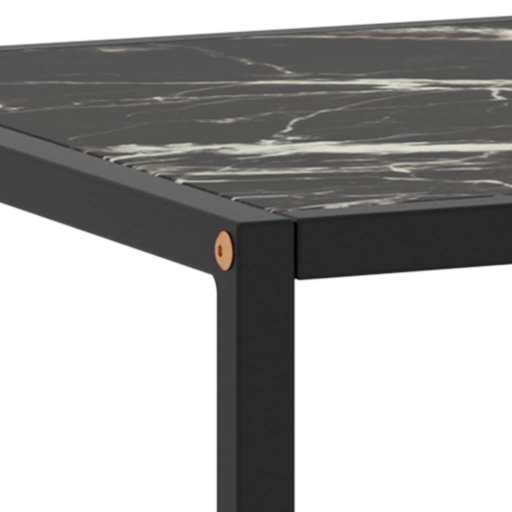 Tea Table Black with Black Marble Glass 120x50x35 cm- Coffee Tables - HomeShopIreland - Home Shop Ireland - Coffee Tables - Tea Table Black with Black Marble Glass 120x50x35 cm