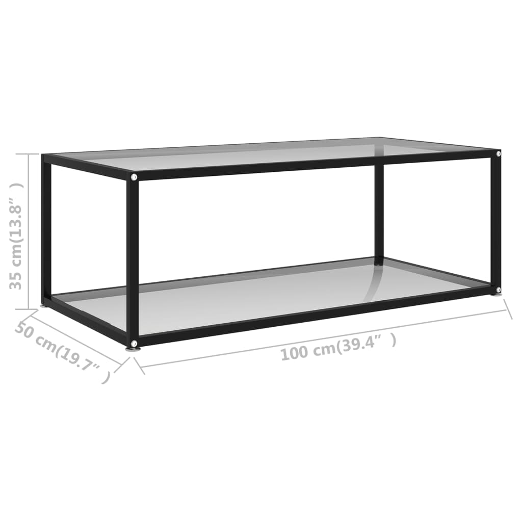 Tea Table Transparent 100x50x35 cm Tempered Glass- Coffee Tables - HomeShopIreland - Home Shop Ireland - Coffee Tables - Tea Table Transparent 100x50x35 cm Tempered Glass