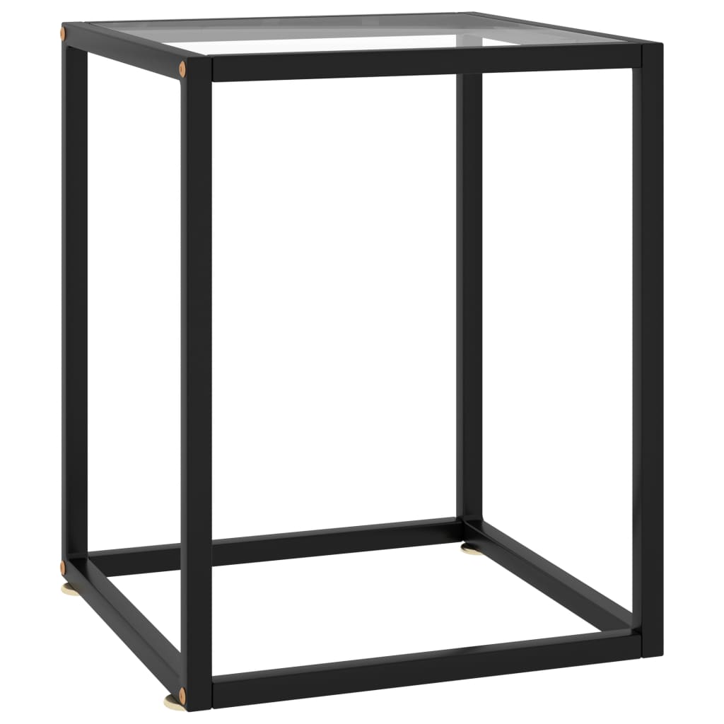 Tea Table Black with Tempered Glass 40x40x50 cm- Coffee Tables - HomeShopIreland - Home Shop Ireland - Coffee Tables - Tea Table Black with Tempered Glass 40x40x50 cm