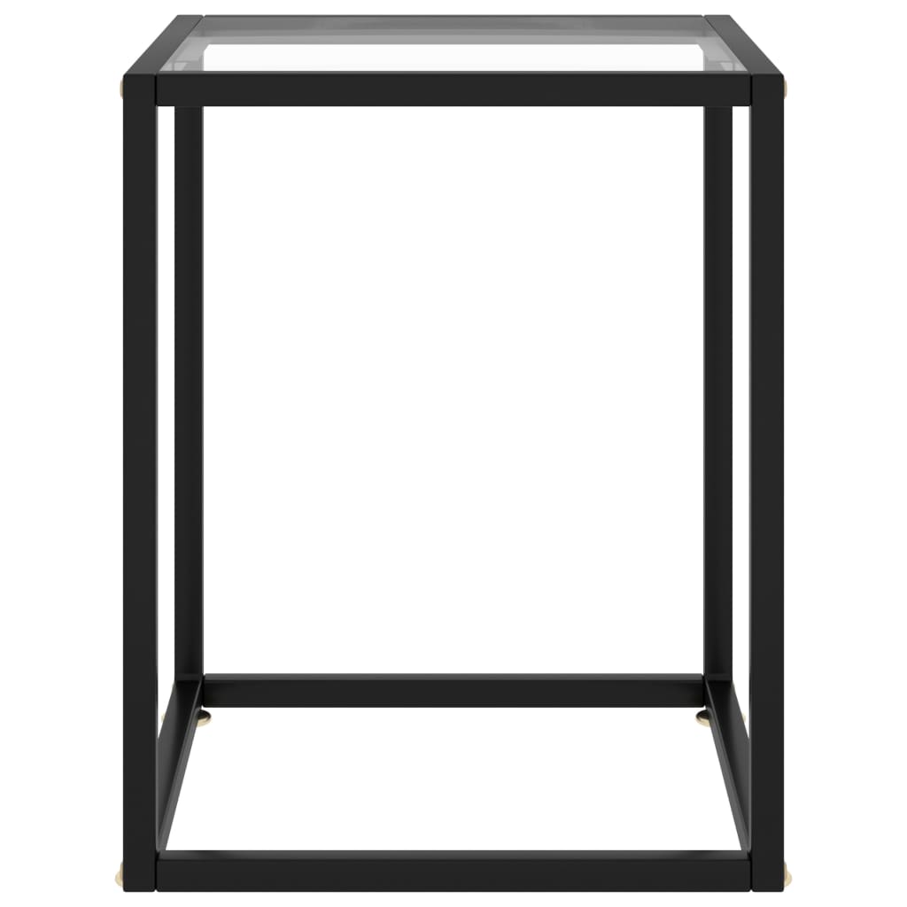 Tea Table Black with Tempered Glass 40x40x50 cm- Coffee Tables - HomeShopIreland - Home Shop Ireland - Coffee Tables - Tea Table Black with Tempered Glass 40x40x50 cm