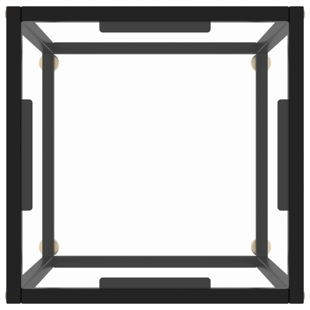 Tea Table Black with Tempered Glass 40x40x50 cm- Coffee Tables - HomeShopIreland - Home Shop Ireland - Coffee Tables - Tea Table Black with Tempered Glass 40x40x50 cm