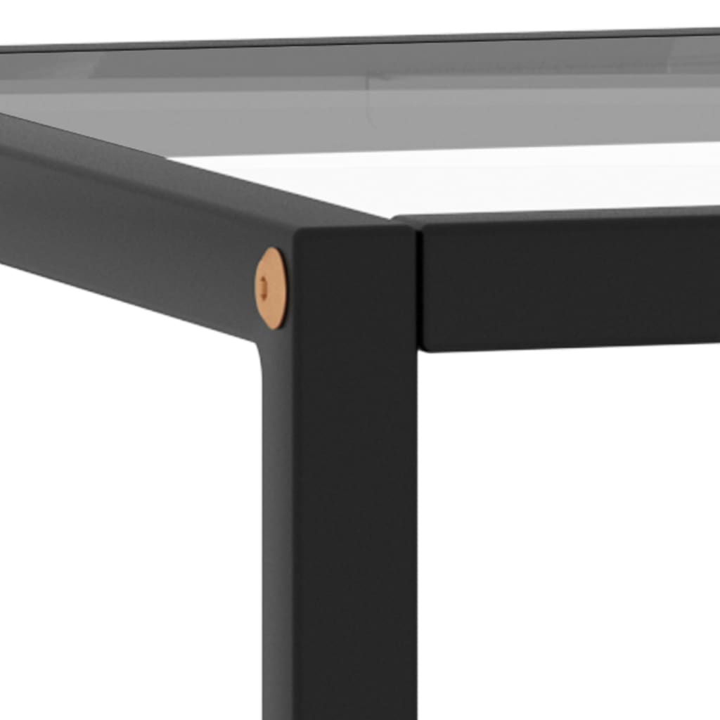 Tea Table Black with Tempered Glass 40x40x50 cm- Coffee Tables - HomeShopIreland - Home Shop Ireland - Coffee Tables - Tea Table Black with Tempered Glass 40x40x50 cm
