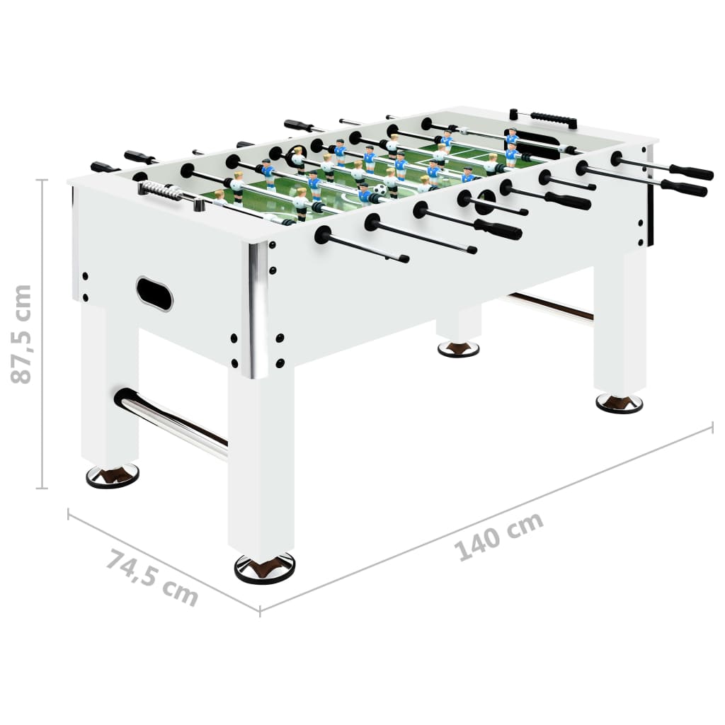 Football Table Steel 60 kg 140x74.5x87.5 cm White- Foosball Tables - HomeShopIreland - Home Shop Ireland - Foosball Tables - Football Table Steel 60 kg 140x74.5x87.5 cm White