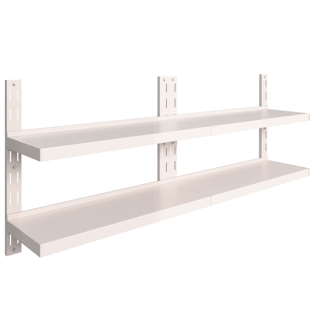 2-Tier Floating Wall Shelves 2 pcs Stainless Steel 200x30 cm- Wall Shelves & Ledges - HomeShopIreland - Home Shop Ireland - Wall Shelves & Ledges - 2-Tier Floating Wall Shelves 2 pcs Stainless Steel 200x30 cm