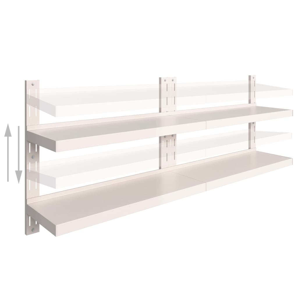 2-Tier Floating Wall Shelves 2 pcs Stainless Steel 200x30 cm- Wall Shelves & Ledges - HomeShopIreland - Home Shop Ireland - Wall Shelves & Ledges - 2-Tier Floating Wall Shelves 2 pcs Stainless Steel 200x30 cm