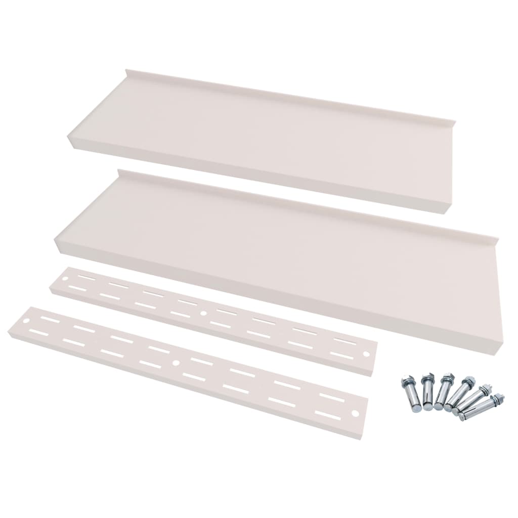2-Tier Floating Wall Shelves 2 pcs Stainless Steel 200x30 cm- Wall Shelves & Ledges - HomeShopIreland - Home Shop Ireland - Wall Shelves & Ledges - 2-Tier Floating Wall Shelves 2 pcs Stainless Steel 200x30 cm