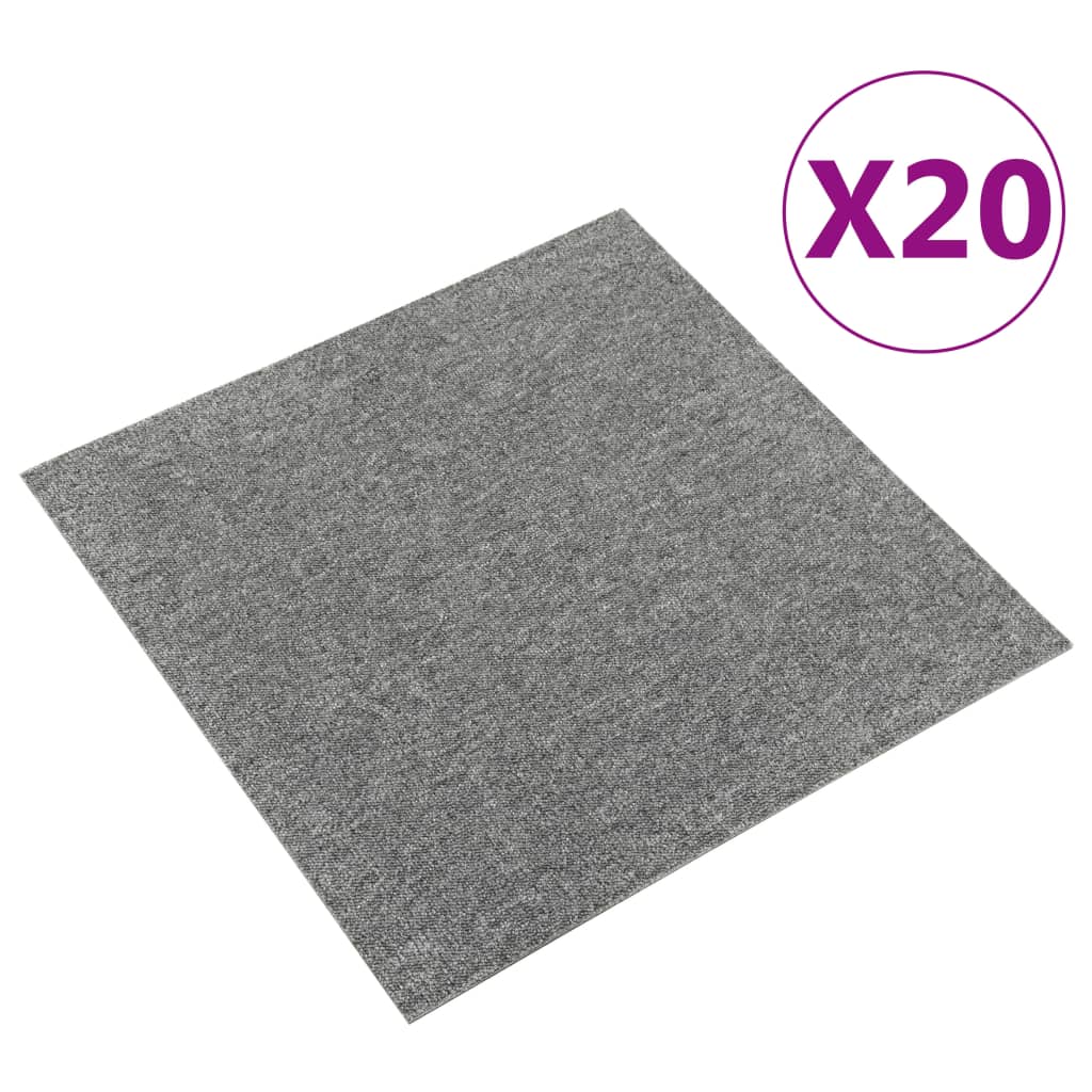 Carpet Floor Tiles 20 pcs 5 m² 50x50 cm Grey- Flooring & Carpet - HomeShopIreland - Home Shop Ireland - Flooring & Carpet - Carpet Floor Tiles 20 pcs 5 mÂ² 50x50 cm Grey