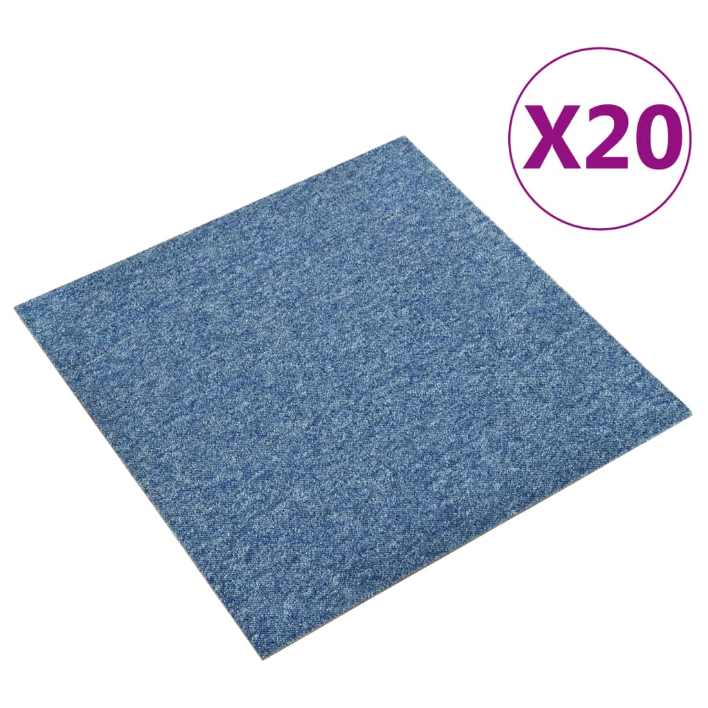 Carpet Floor Tiles 20 pcs 5 m² 50x50 cm Blue- Flooring & Carpet - HomeShopIreland - Home Shop Ireland - Flooring & Carpet - Carpet Floor Tiles 20 pcs 5 mÂ² 50x50 cm Blue