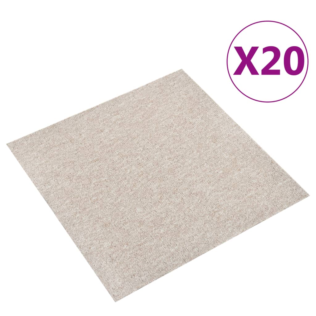 Carpet Floor Tiles 20 pcs 5 m² 50x50 cm Light Beige- Flooring & Carpet - HomeShopIreland - Home Shop Ireland - Flooring & Carpet - Carpet Floor Tiles 20 pcs 5 mÂ² 50x50 cm Light Beige