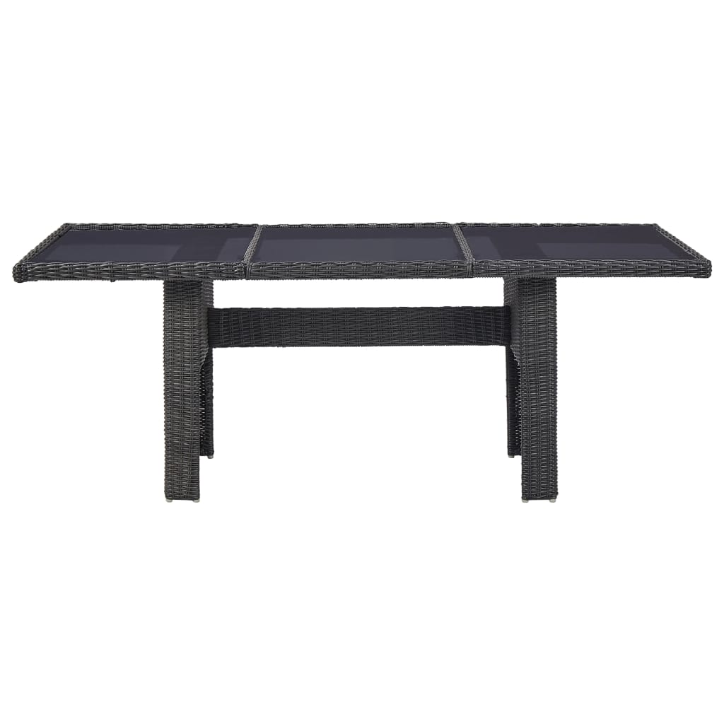 Black rattan dining table shop only