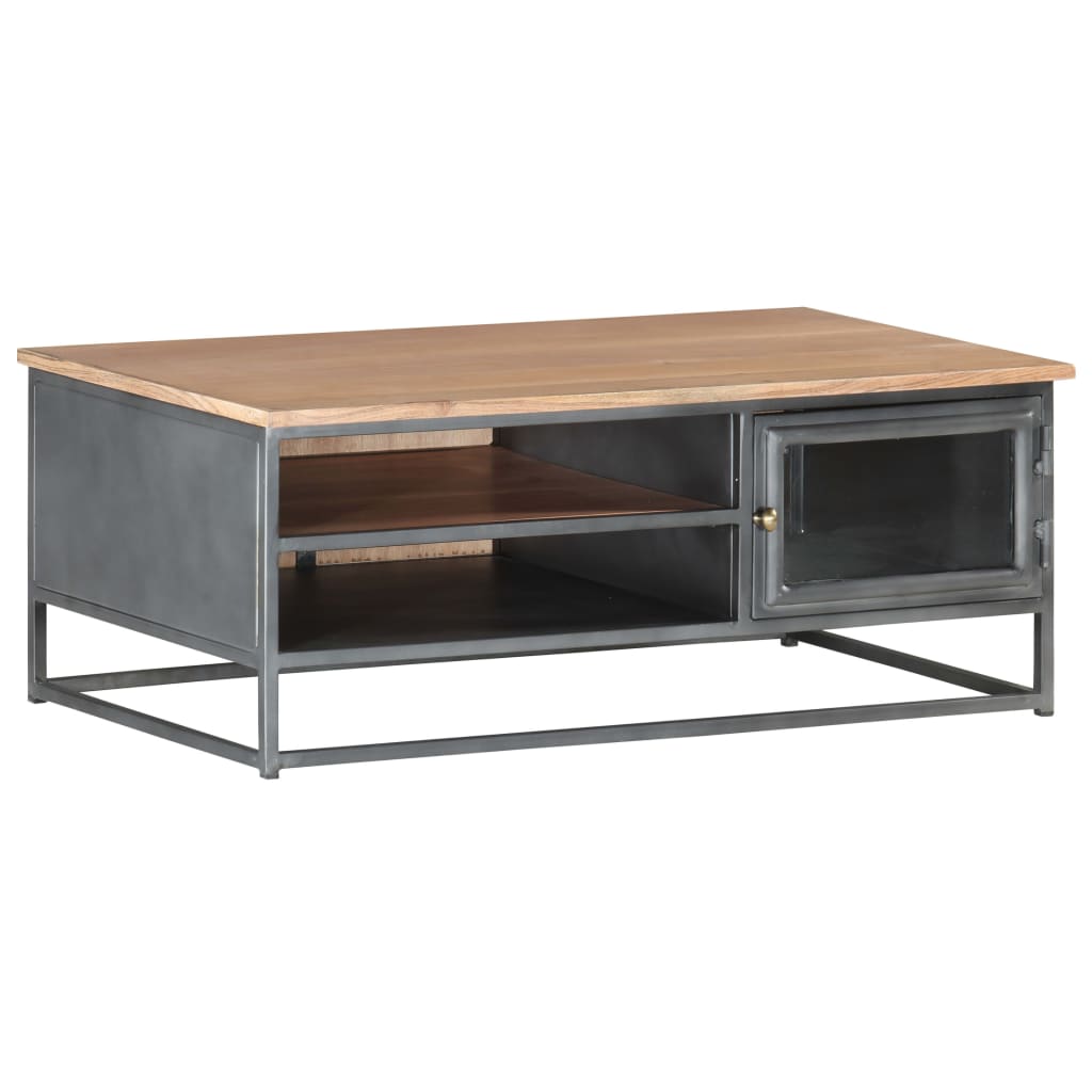 Coffee Table Grey 90x50x35 cm Solid Acacia Wood- Coffee Tables - HomeShopIreland - Home Shop Ireland - Coffee Tables - Coffee Table Grey 90x50x35 cm Solid Acacia Wood