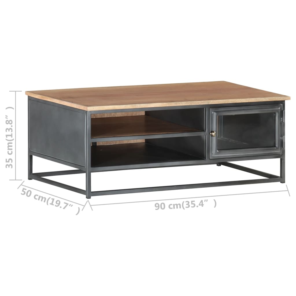 Coffee Table Grey 90x50x35 cm Solid Acacia Wood- Coffee Tables - HomeShopIreland - Home Shop Ireland - Coffee Tables - Coffee Table Grey 90x50x35 cm Solid Acacia Wood