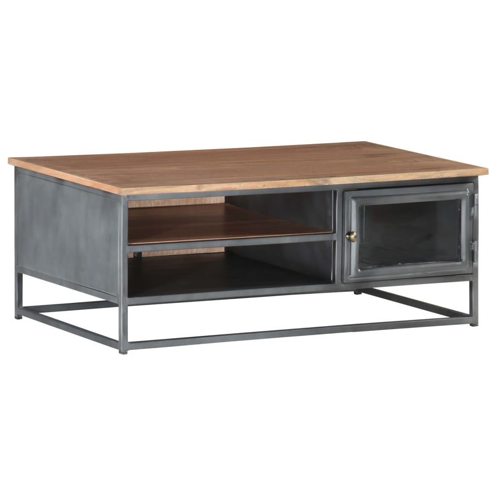 Coffee Table Grey 90x50x35 cm Solid Acacia Wood- Coffee Tables - HomeShopIreland - Home Shop Ireland - Coffee Tables - Coffee Table Grey 90x50x35 cm Solid Acacia Wood