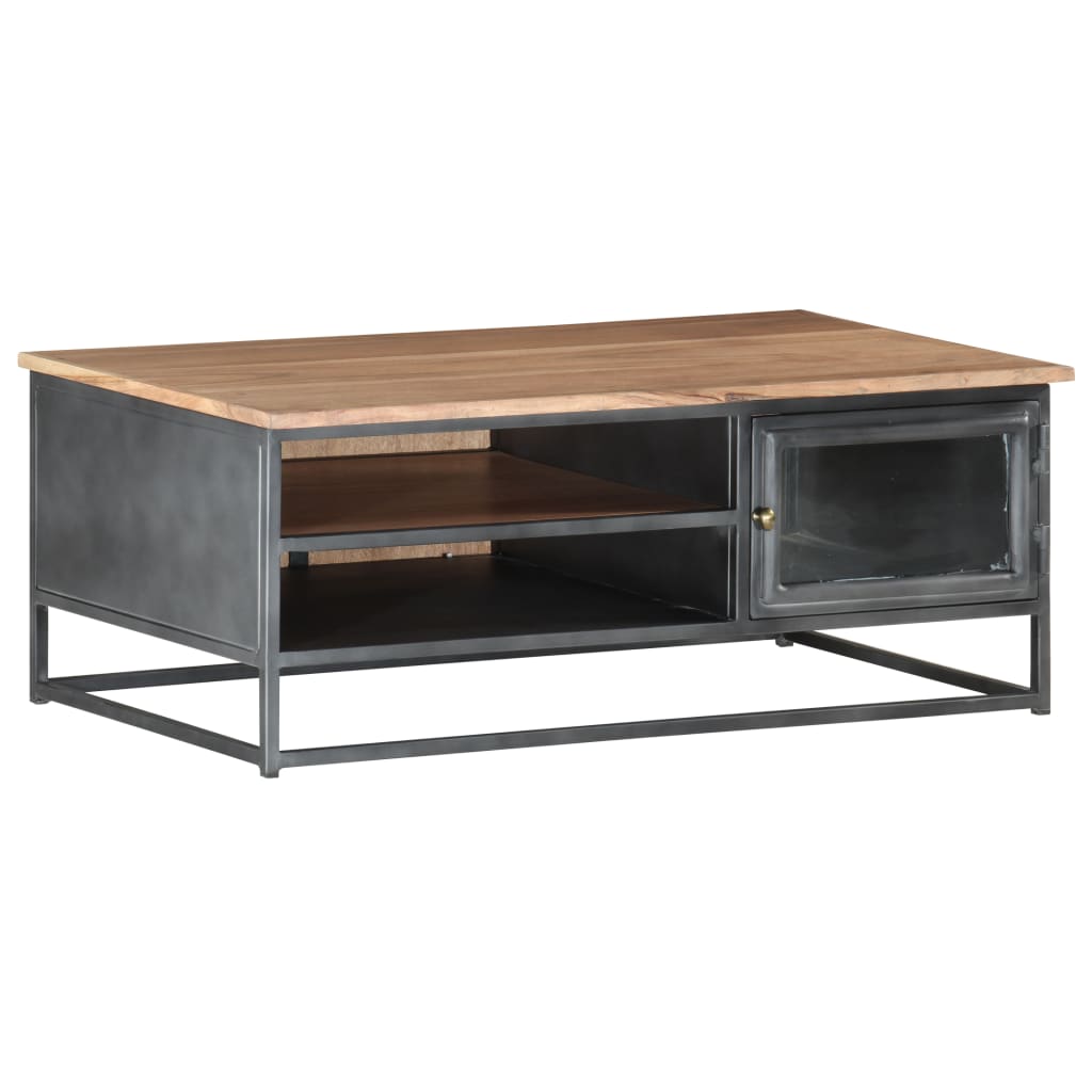 Coffee Table Grey 90x50x35 cm Solid Acacia Wood- Coffee Tables - HomeShopIreland - Home Shop Ireland - Coffee Tables - Coffee Table Grey 90x50x35 cm Solid Acacia Wood