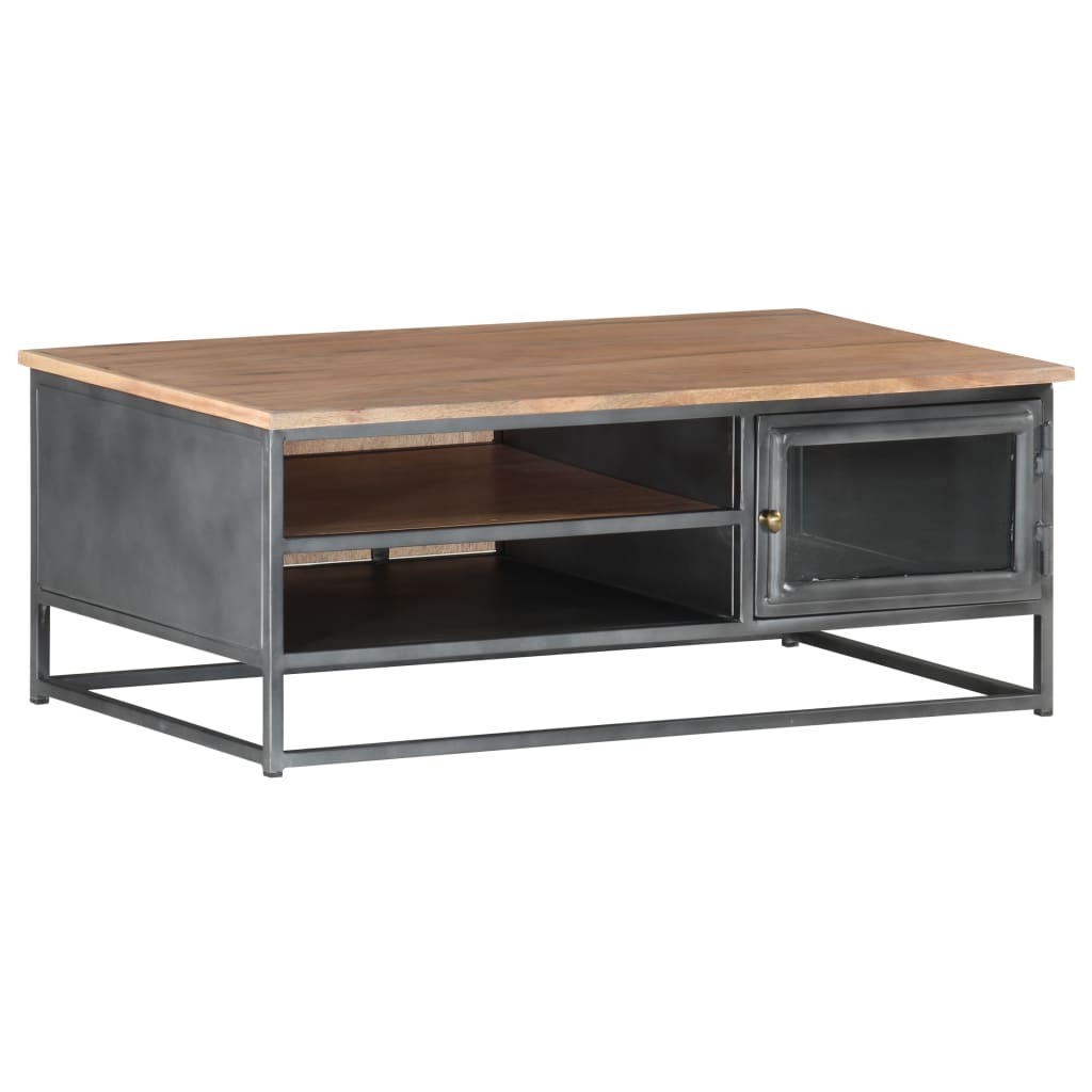 Coffee Table Grey 90x50x35 cm Solid Acacia Wood- Coffee Tables - HomeShopIreland - Home Shop Ireland - Coffee Tables - Coffee Table Grey 90x50x35 cm Solid Acacia Wood