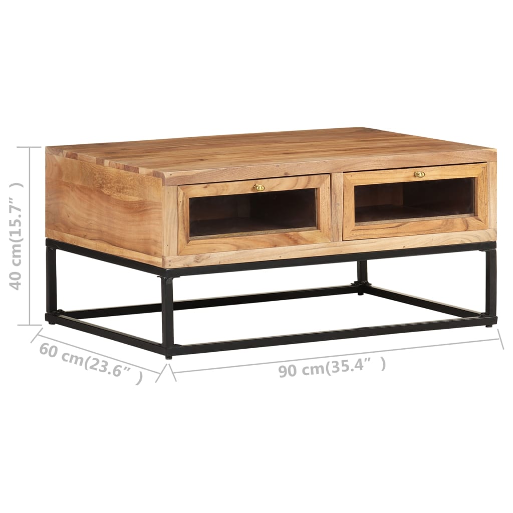 Coffee Table 90x60x40 cm Solid Acacia Wood- Coffee Tables - HomeShopIreland - Home Shop Ireland - Coffee Tables - Coffee Table 90x60x40 cm Solid Acacia Wood