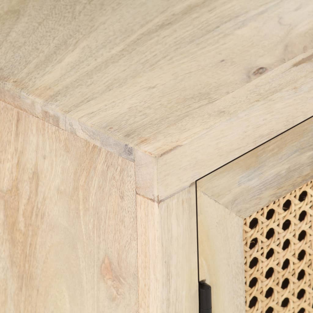 Bedside Cabinet 40x30x50 cm Solid Mango Wood and Natural Cane- Bedside Tables - HomeShopIreland - Home Shop Ireland - Bedside Tables - Bedside Cabinet 40x30x50 cm Solid Mango Wood and Natural Cane