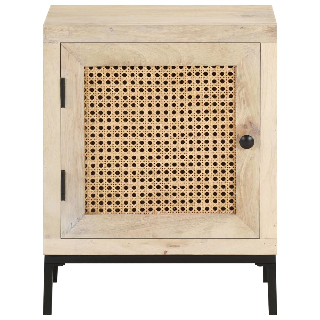 Bedside Cabinet 40x30x50 cm Solid Mango Wood and Natural Cane- Bedside Tables - HomeShopIreland - Home Shop Ireland - Bedside Tables - Bedside Cabinet 40x30x50 cm Solid Mango Wood and Natural Cane