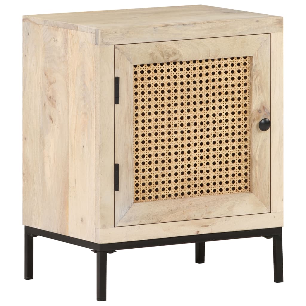 Bedside Cabinet 40x30x50 cm Solid Mango Wood and Natural Cane- Bedside Tables - HomeShopIreland - Home Shop Ireland - Bedside Tables - Bedside Cabinet 40x30x50 cm Solid Mango Wood and Natural Cane